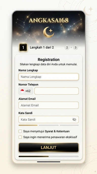Cara Daftar Akun Baru di angkasa168 untuk Android