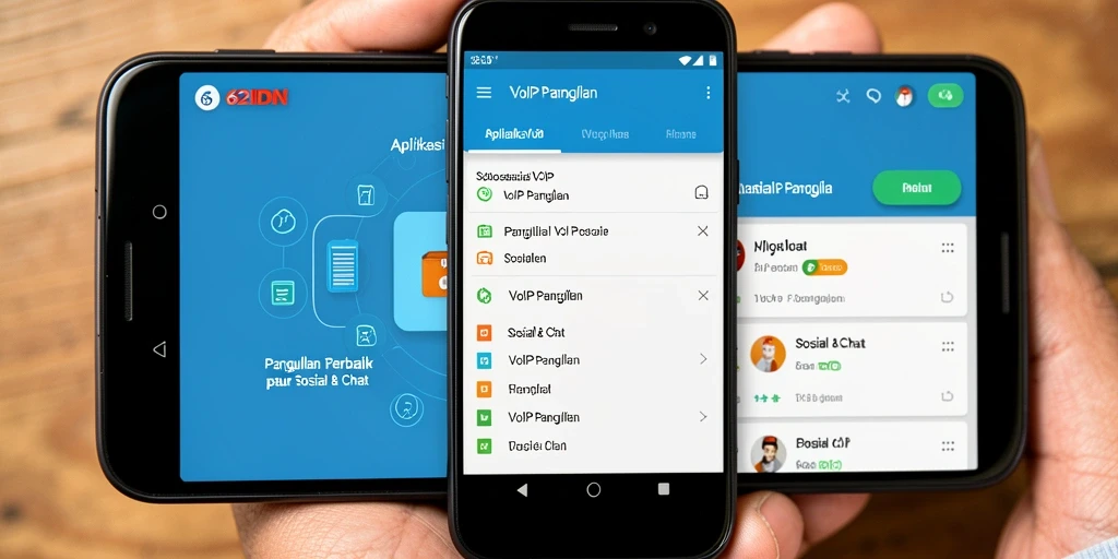 Tampilan antarmuka 62IDN untuk VoIP Panggilan yang intuitif.
