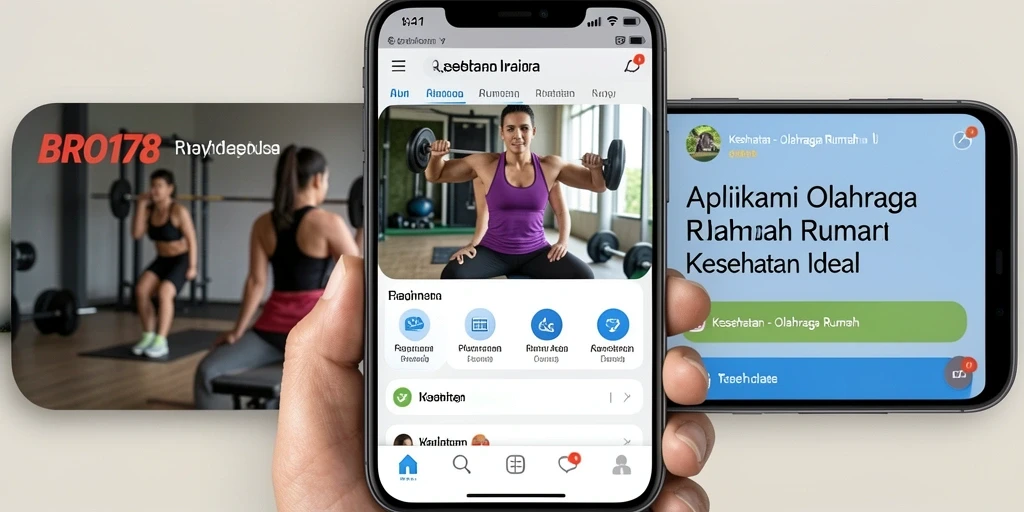 Screenshot aplikasi BRO178 menunjukkan berbagai pilihan latihan olahraga rumah.