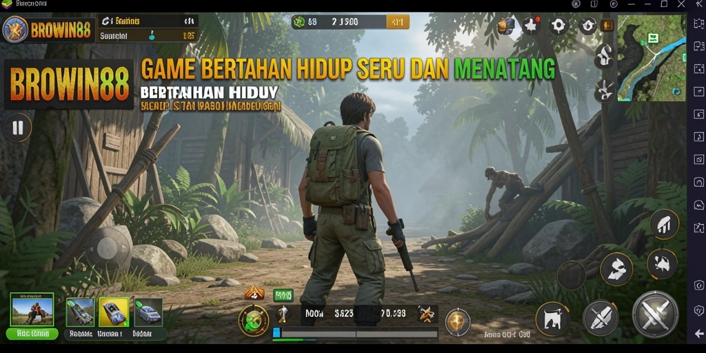 Tampilan antarmuka BROWIN88 yang mendukung gameplay Bertahan Hidup.