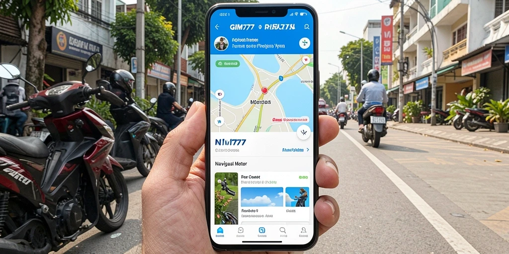 Antarmuka GIM777 yang sederhana dan informatif untuk navigasi motor.