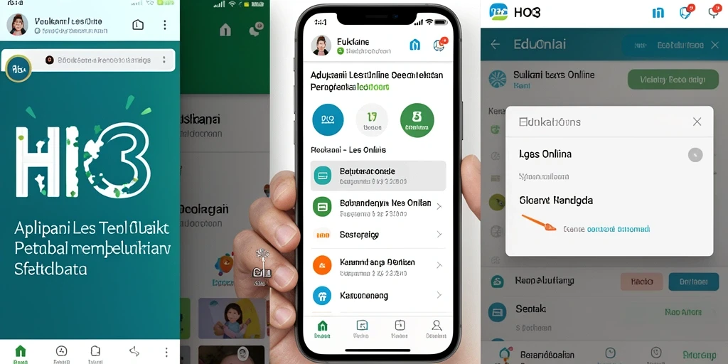 Tampilan antarmuka aplikasi Les Online HO3 yang intuitif dan user-friendly.