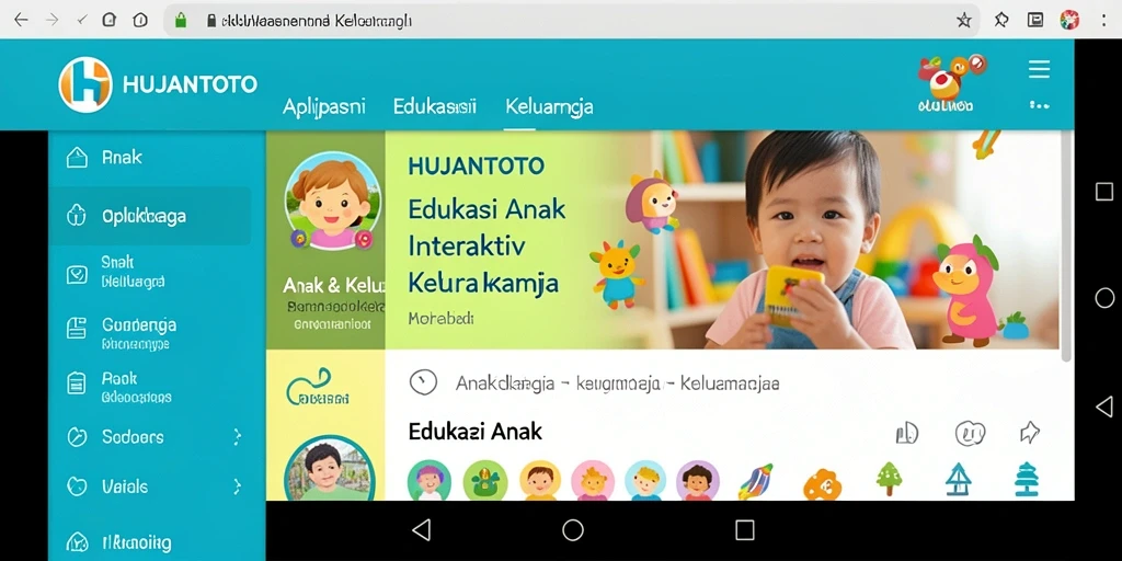 Tampilan antarmuka HUJANTOTO yang ramah anak.