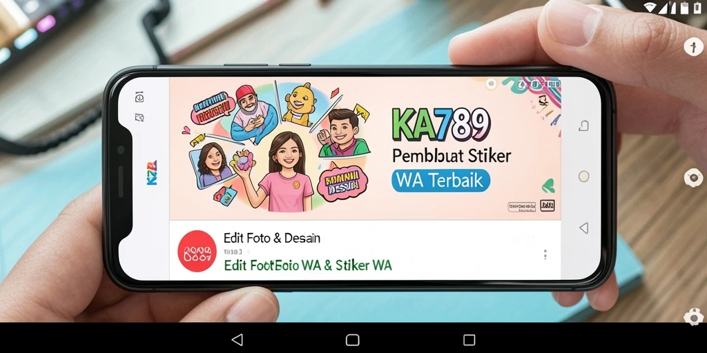Antarmuka aplikasi KA789 dengan fungsi Pembuat Stiker WA yang intuitif.