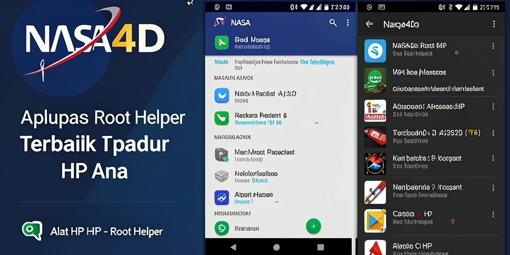 Antarmuka aplikasi NASA4D untuk proses rooting yang sederhana dan efisien.