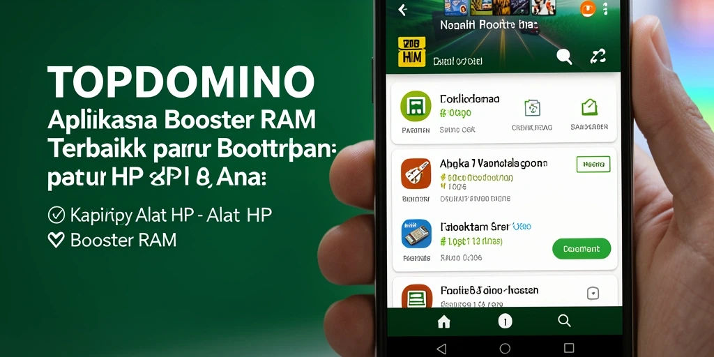Tampilan antarmuka dan fungsi utama aplikasi Booster RAM.